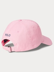 Розовый - Кепка из 100% хлопка с логотипом Polo Ralph Lauren - Изображение 2 из 3