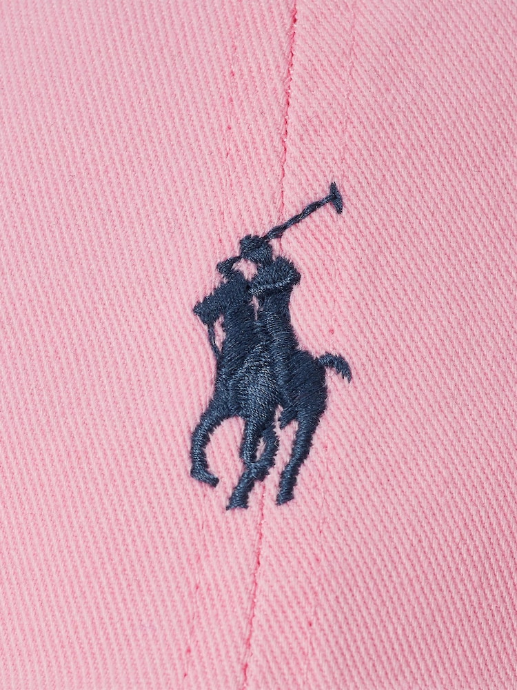 Розовый - Кепка из 100% хлопка с логотипом Polo Ralph Lauren - Изображение 3 из 3