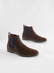 Brown Leather Chelsea Boots - Image 1 of 9
