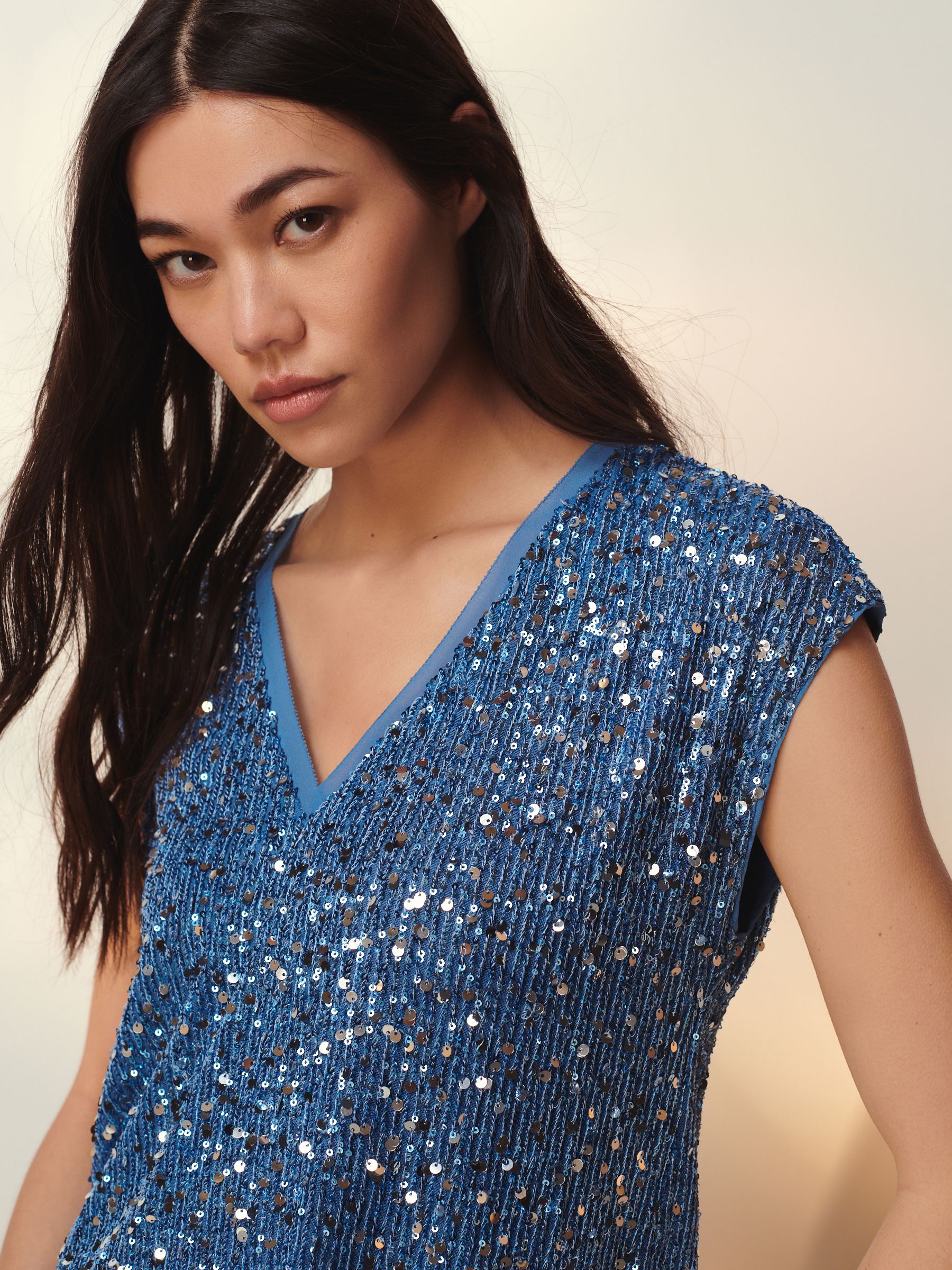 Next teal sequin top deals
