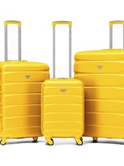 Rumena - Flight Knight Hardcase velik karirast; s karirastim vzorcem in Suitcases and Cabin Case Set of 3 - Slika 1 iz 7