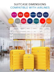 Rumena - Flight Knight Hardcase velik karirast; s karirastim vzorcem in Suitcases and Cabin Case Set of 3 - Slika 3 iz 7