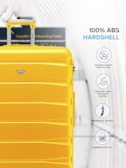 Rumena - Flight Knight Hardcase velik karirast; s karirastim vzorcem in Suitcases and Cabin Case Set of 3 - Slika 4 iz 7