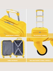 Rumena - Flight Knight Hardcase velik karirast; s karirastim vzorcem in Suitcases and Cabin Case Set of 3 - Slika 7 iz 7