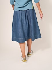 White Stuff Blue Charlotte Denim Midi Skirt - Image 3 of 8