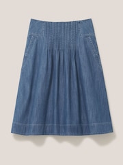 White Stuff Blue Charlotte Denim Midi Skirt - Image 6 of 8