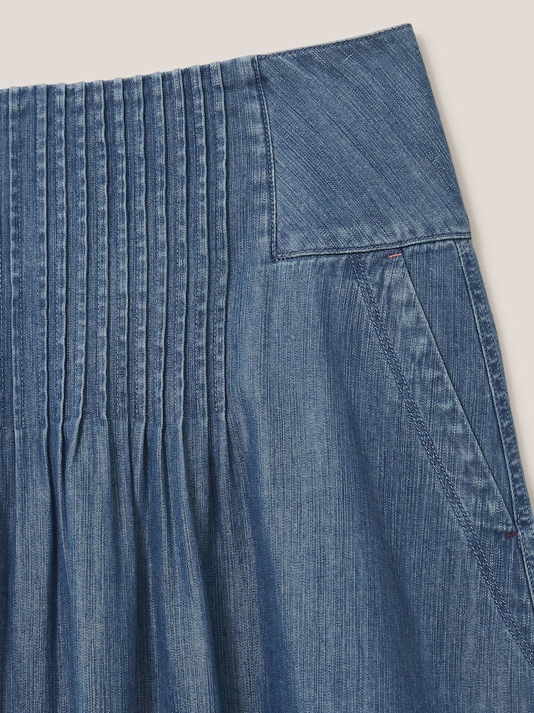 White Stuff Blue Charlotte Denim Midi Skirt - Image 8 of 8