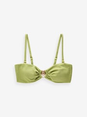 B By Ted Baker Textured Sparkle Bandeau Bikini Top - Image 6 of 6