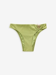 B By Ted Baker Textured Sparkle High Leg Bikini Bottoms - Image 4 of 4