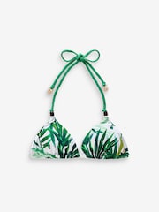 Baker By Ted Baker Tropical Leaf Triangle White Bikini Top - Image 5 of 5