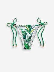 B By Ted Baker Tropical Leaf Tie Side White Bikini Bottoms - Image 5 of 5
