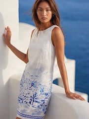 Roman Blue Scenic Print Shift Dress - Image 1 of 4
