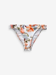 B By Ted Baker Floral Ruffle High Leg White Bikini Bottoms - Image 4 of 4