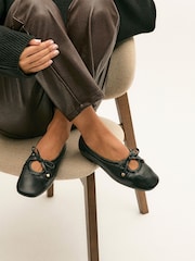 Linzi Black Arlo Ballet Pumps with Bow Detail - Image 1 of 5
