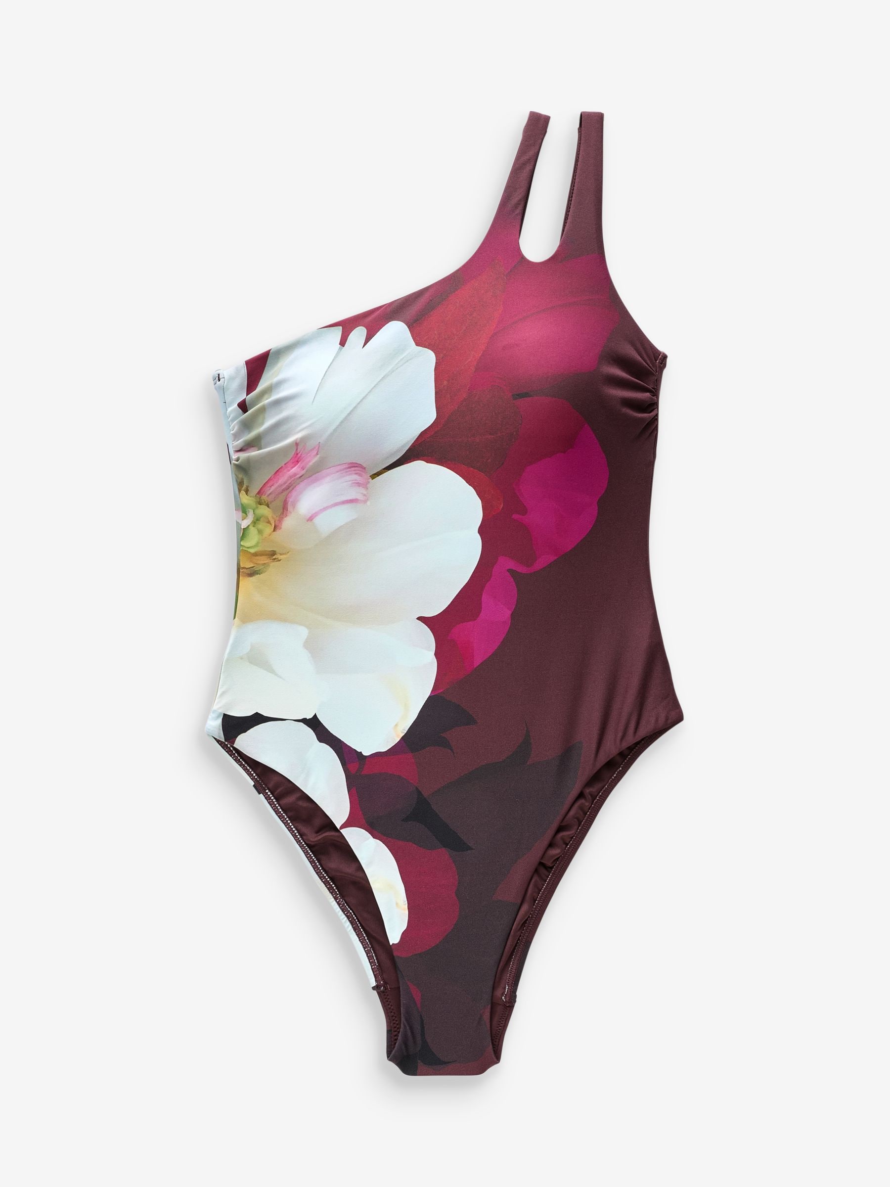 Buy B by Ted Baker Burgundy Red Tummy Control One Shoulder Swimsuit from the Next UK online shop