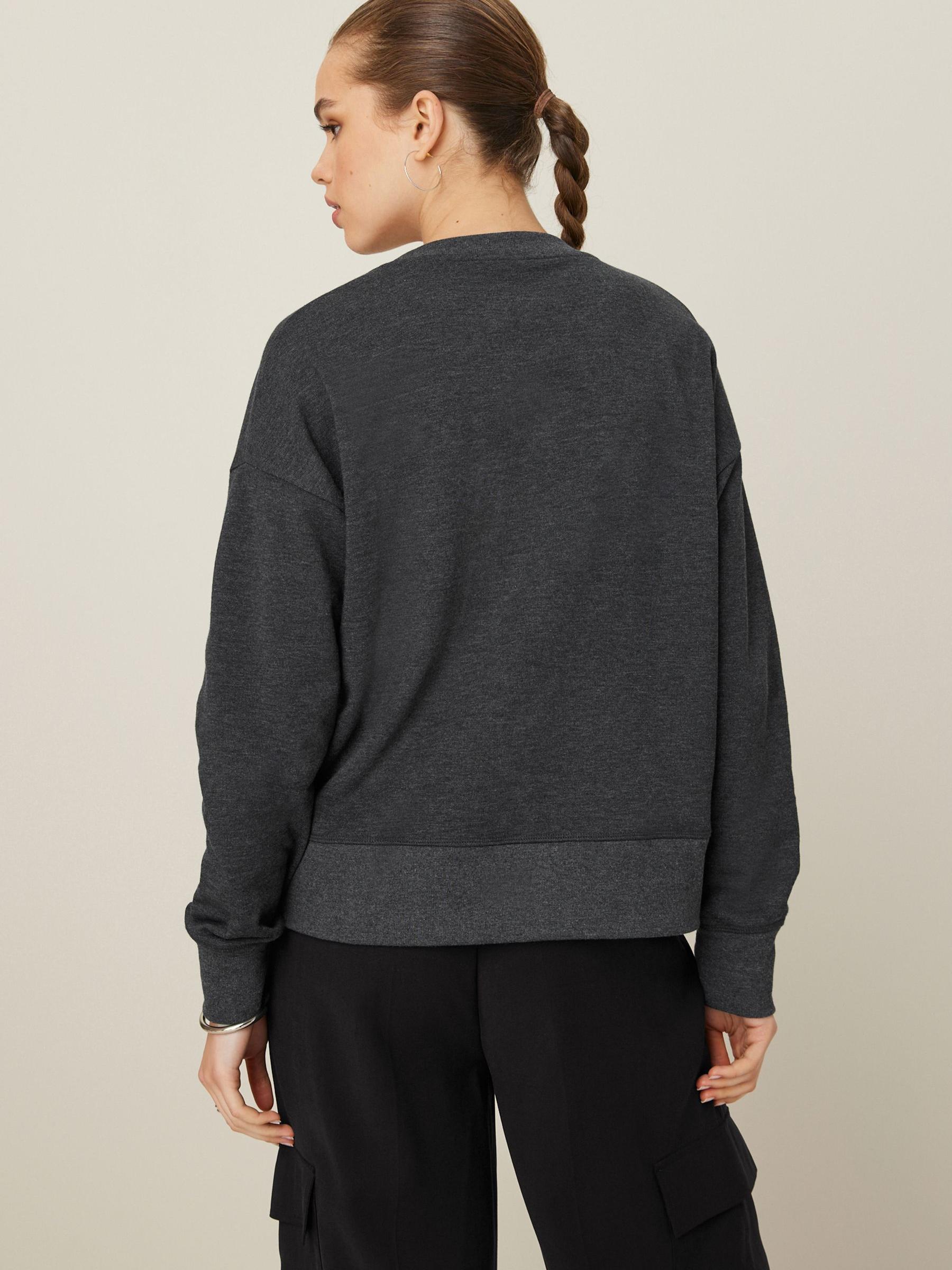 Buy Charcoal Grey Marl Graphic Sequin Merci Sweatshirt from Next Luxembourg