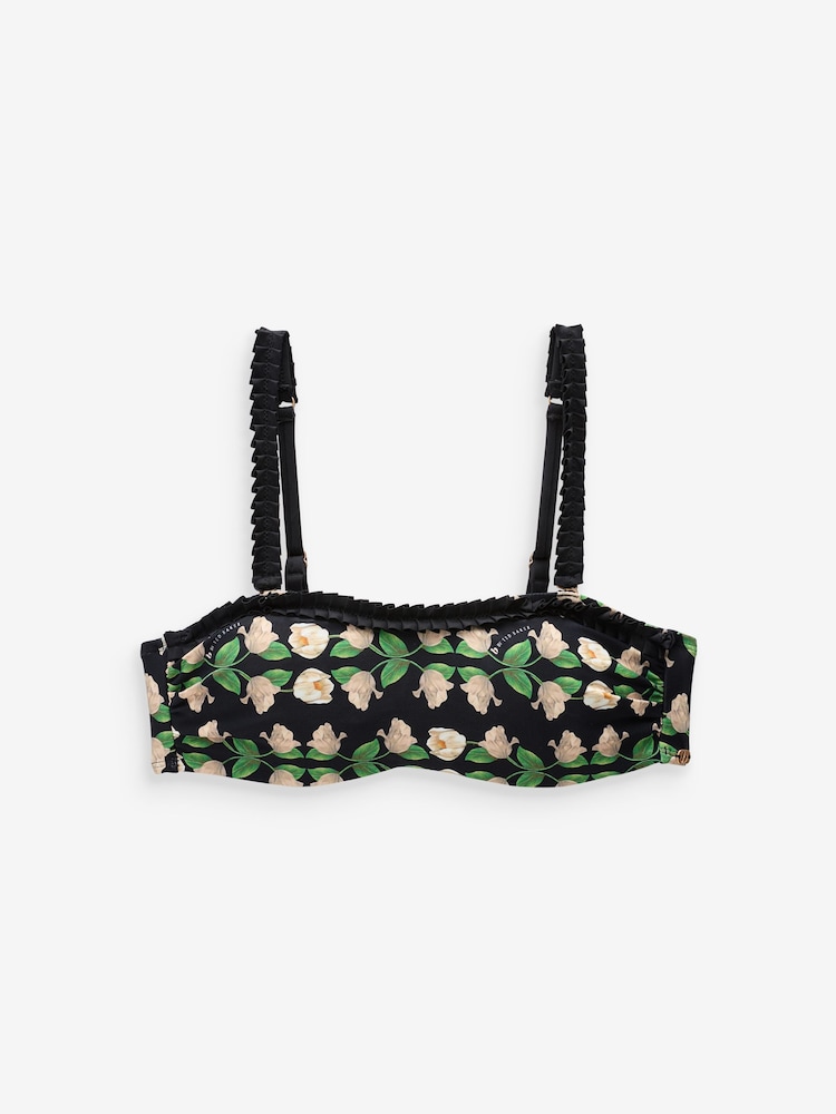 B by Ted Baker – Bandeau-Bikinioberteil mit Blumenmuster in Schwarz - Bild 6 von 6 B by Ted Baker – Bandeau-Bikinioberteil mit Blumenmuster in Schwarz - Bild 6 von 6