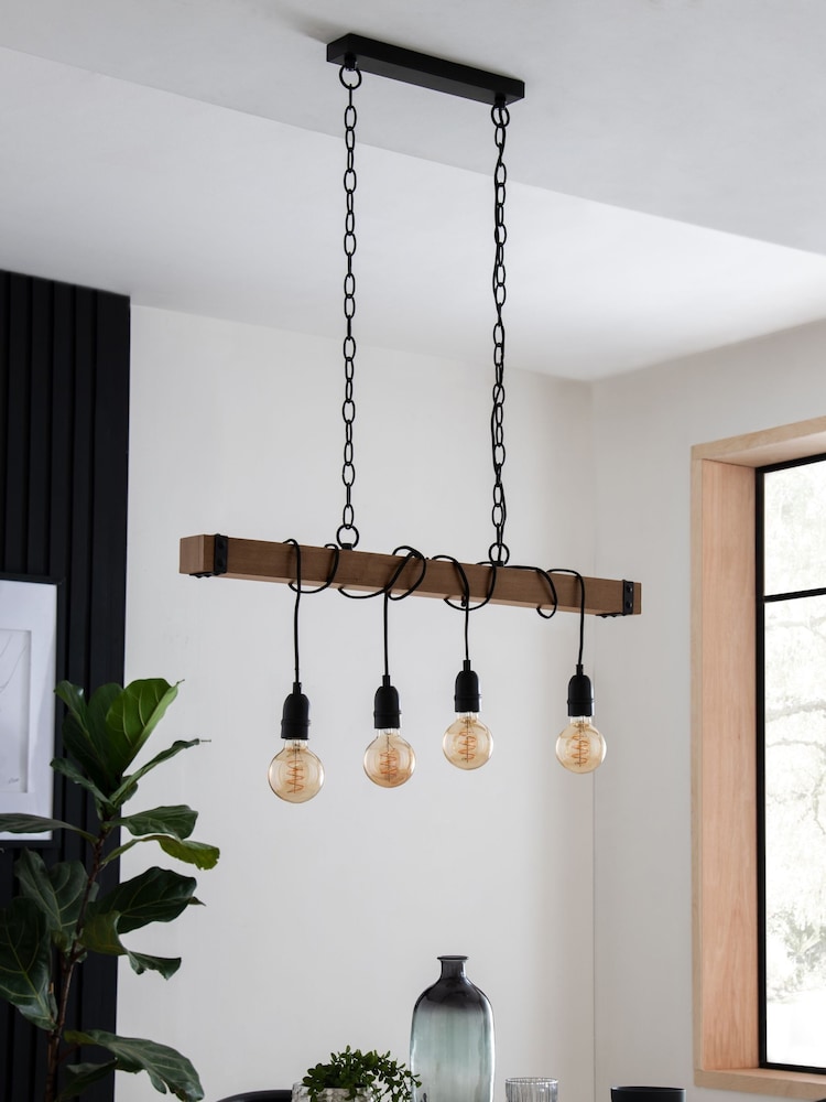 Brown Bronx Linear 4 Light Pendant Ceiling Light - Image 2 of 7