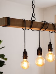 Brown Bronx Linear 4 Light Pendant Ceiling Light - Image 3 of 7