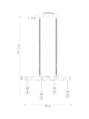 Brown Bronx Linear 4 Light Pendant Ceiling Light - Image 4 of 7