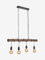 Brown Bronx Linear 4 Light Pendant Ceiling Light - Image 5 of 7