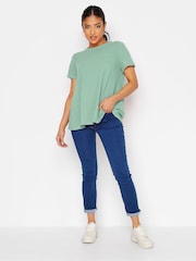 PixieGirl Petite Green Short Sleeve Ribbed Swing Top 2 Pack - Image 4 of 5