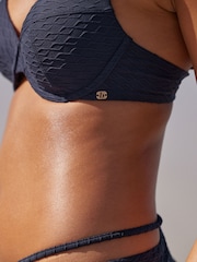B By Ted Baker Navy Plunge Underwired Bikini Top - Image 5 of 6