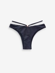 Baker By Ted Baker Navy High Leg Bikini Bottoms - Image 5 of 5