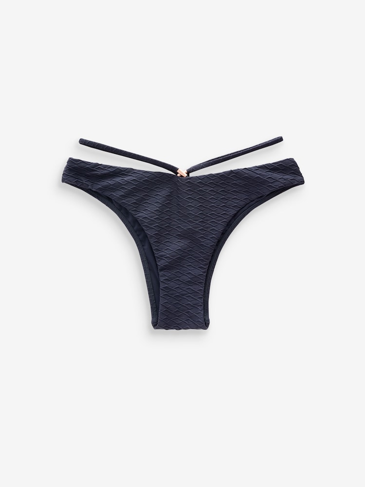 Baker By Ted Baker Navy High Leg Bikini Bottoms - Image 5 of 5