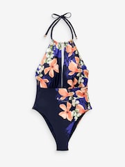 Maillot B by Ted Baker bleu marine à décolleté plongeant - Image 6 de 6