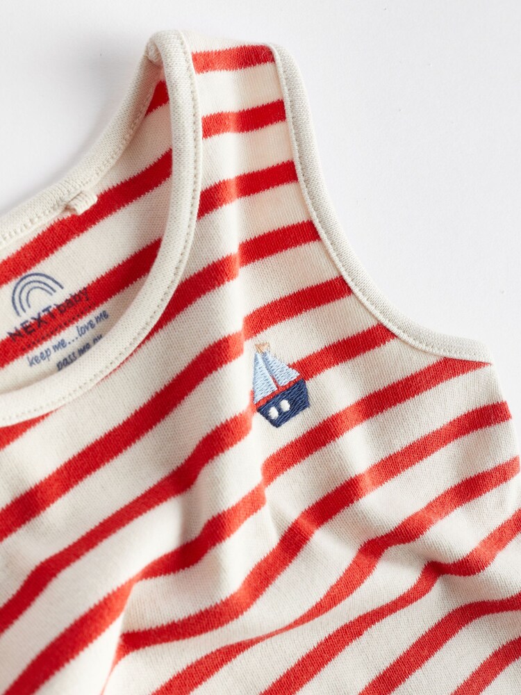 Red/Navy Nautical Baby Bodysuits 5 Pack - Image 11 of 12