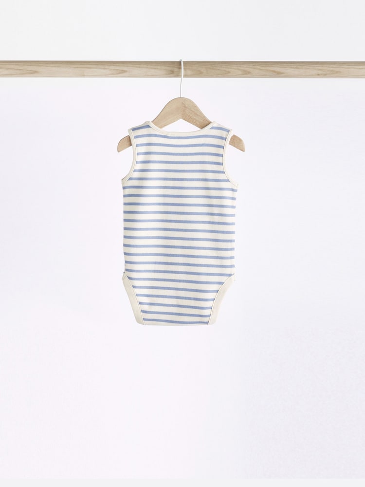 Red/Navy Nautical Baby Bodysuits 5 Pack - Image 4 of 12