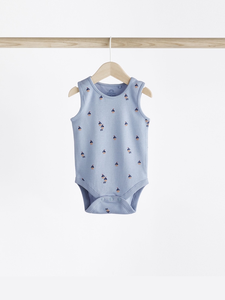 Red/Navy Nautical Baby Bodysuits 5 Pack - Image 7 of 12