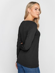 Long Tall Sally Black 100% Cotton Crew Neck T-Shirts 2 Pack - Image 3 of 5