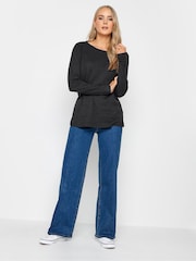 Long Tall Sally Black 100% Cotton Crew Neck T-Shirts 2 Pack - Image 4 of 5