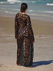 B By Ted Baker Cotton Lace Maxi Black Kimono - Image 2 of 5