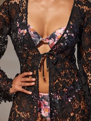 B By Ted Baker Cotton Lace Maxi Black Kimono - Image 5 of 5