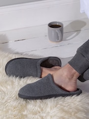 Totes Grey Mens Waffle Mule Slippers - Image 2 of 5