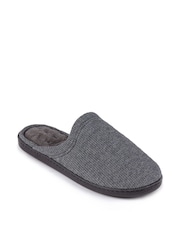 Totes Grey Mens Waffle Mule Slippers - Image 3 of 5