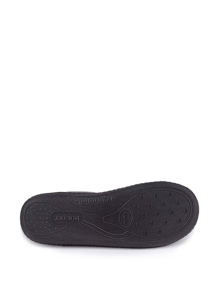Totes Grey Mens Waffle Mule Slippers - Image 5 of 5