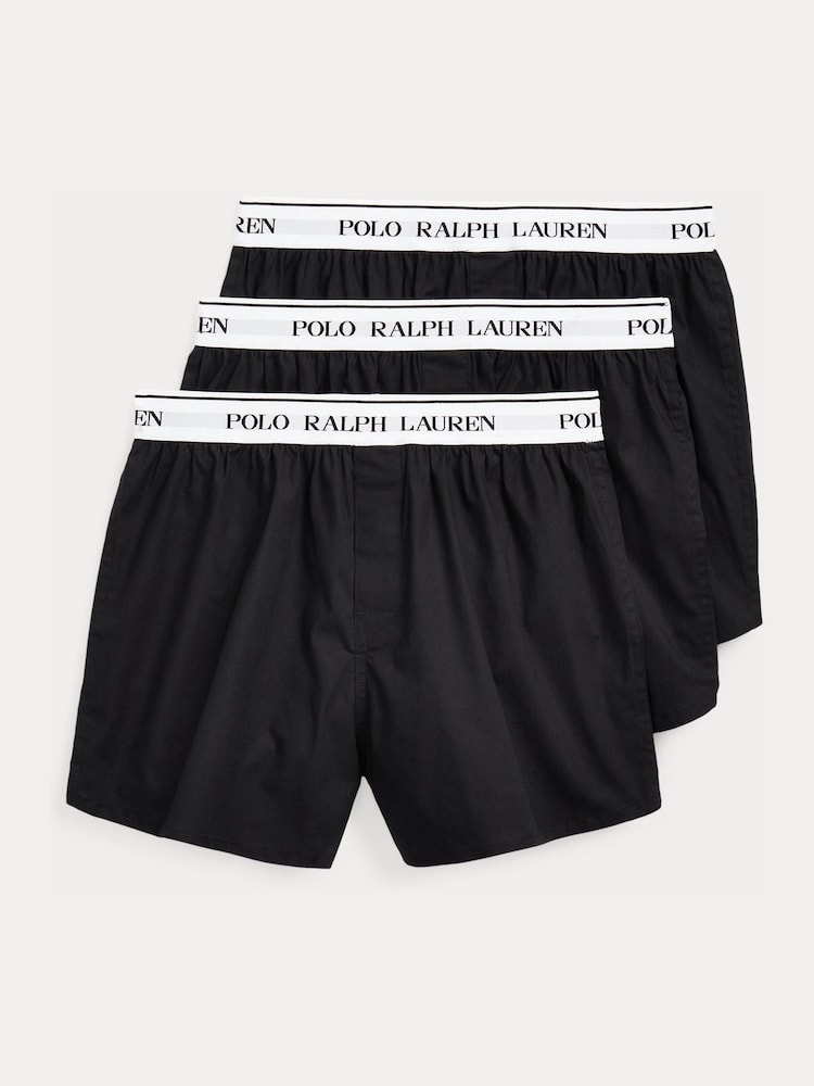 Ralph Lauren Black Cotton Boxers 3 Pack - Image 1 of 5 Ralph Lauren Black Cotton Boxers 3 Pack - Image 1 of 5