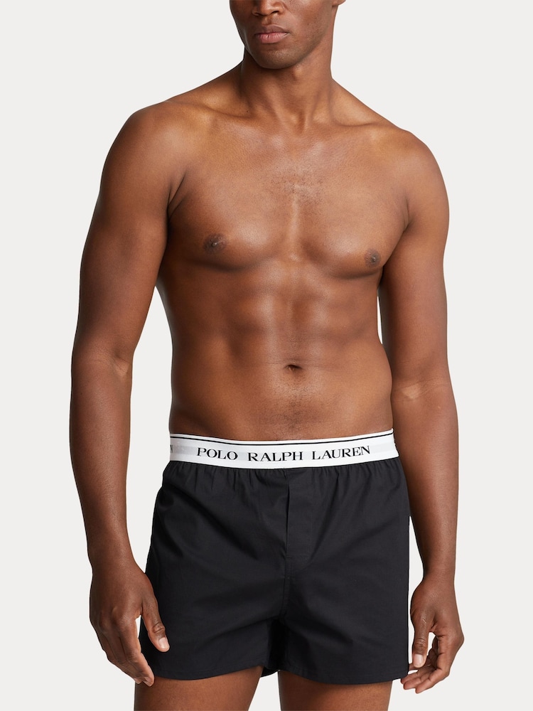 Ralph Lauren Black Cotton Boxers 3 Pack - Image 2 of 5 Ralph Lauren Black Cotton Boxers 3 Pack - Image 2 of 5