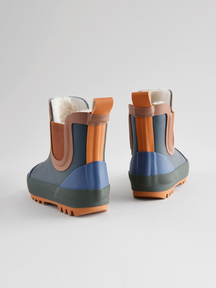 Navy Colourblock Warm Lined Ankle Wellies - Image 3 of 5