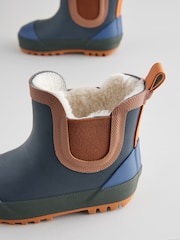 Navy Colourblock Warm Lined Ankle Wellies - Image 4 of 5