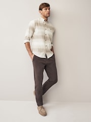 Natural Horizontal Stripe Long Sleeve Shirt - Image 2 of 10