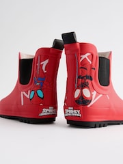Red Spidey and Friends Warm Lined Ankle Wellies - Image 1 of 5