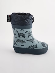 Blue Dinosaur Thermal Thinsulate™ Lined Cuff Wellies - Image 2 of 7