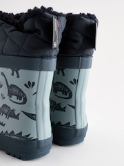 Blue Dinosaur Thermal Thinsulate™ Lined Cuff Wellies - Image 3 of 7