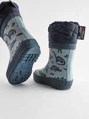 Blue Dinosaur Thermal Thinsulate™ Lined Cuff Wellies - Image 6 of 7