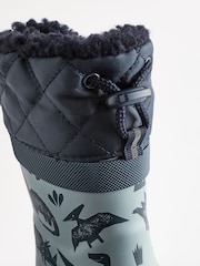 Blue Dinosaur Thermal Thinsulate™ Lined Cuff Wellies - Image 7 of 7